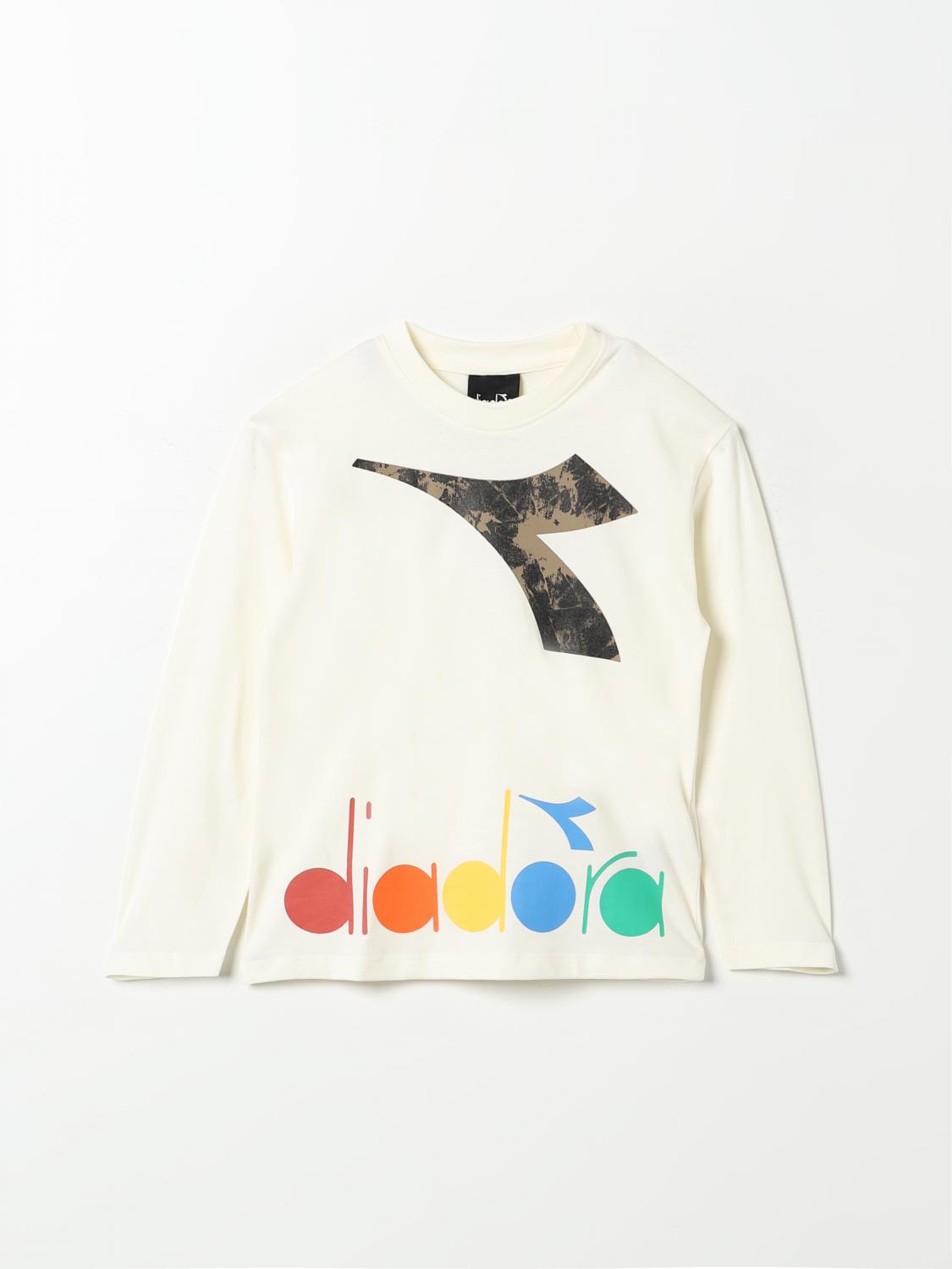 DIADORA T-SHIRT: T-shirt Diadora in cotone con stampa logo , Beige - Img 1