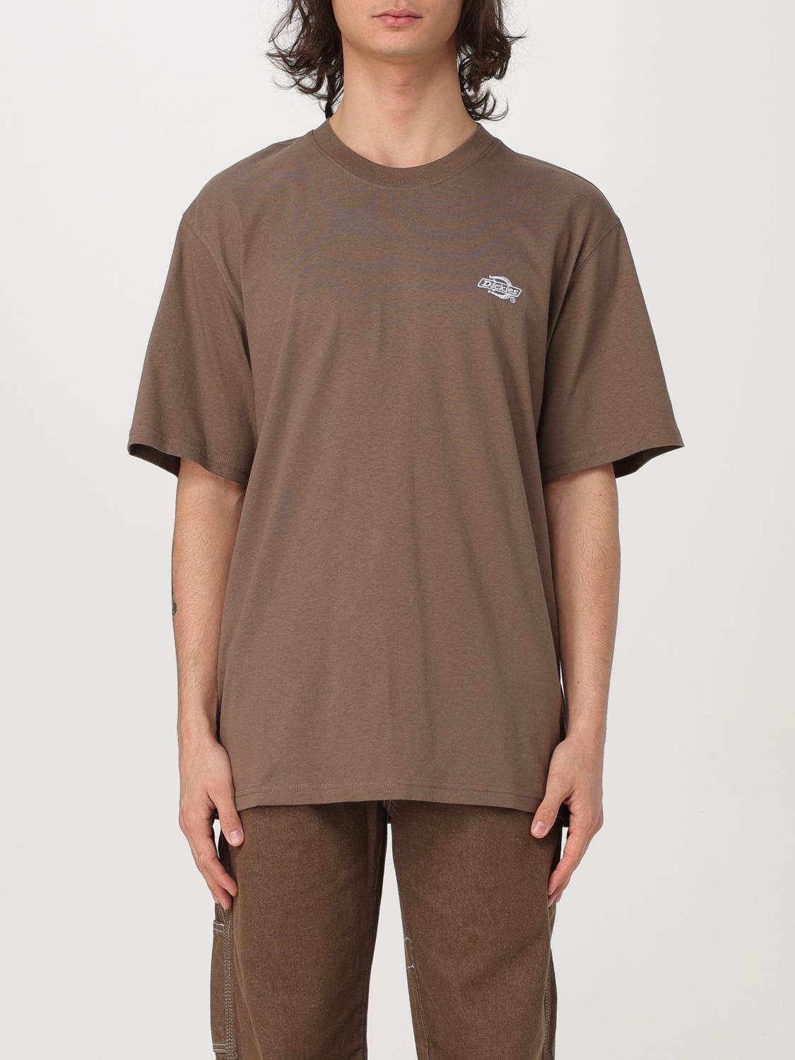 DICKIES T-SHIRT: Dickies cotton jersey t-shirt with embroidered logo, Brown - Img 1