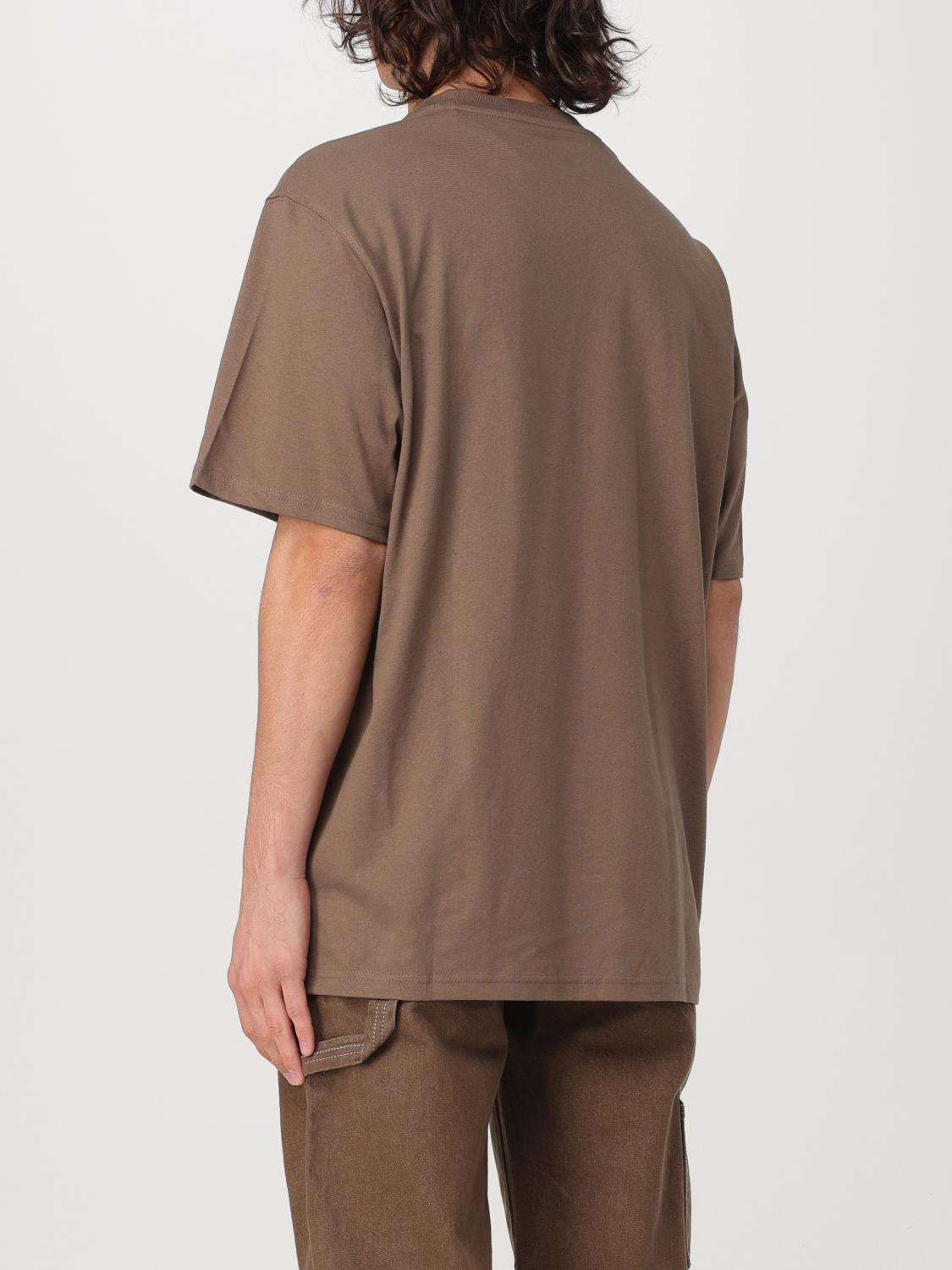 DICKIES T-SHIRT: Dickies cotton jersey t-shirt with embroidered logo, Brown - Img 3