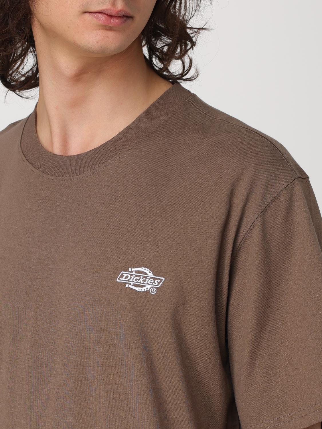 DICKIES T-SHIRT: Dickies cotton jersey t-shirt with embroidered logo, Brown - Img 4