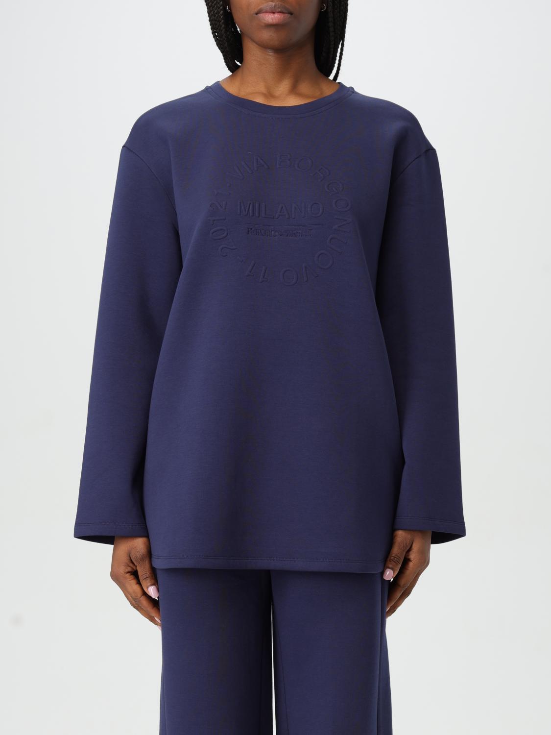 EMPORIO ARMANI SWEATSHIRT: Sweatshirt woman Emporio Armani, Blue - Img 1