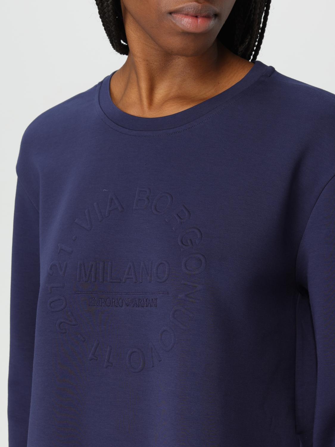 EMPORIO ARMANI SWEATSHIRT: Sweatshirt woman Emporio Armani, Blue - Img 4