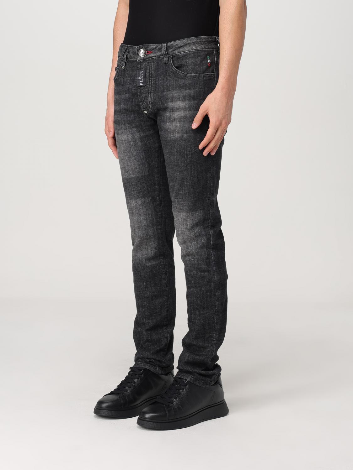 PHILIPP PLEIN JEANS: Jeans Philipp Plein in denim con effetto schiarito , Denim - Img 3