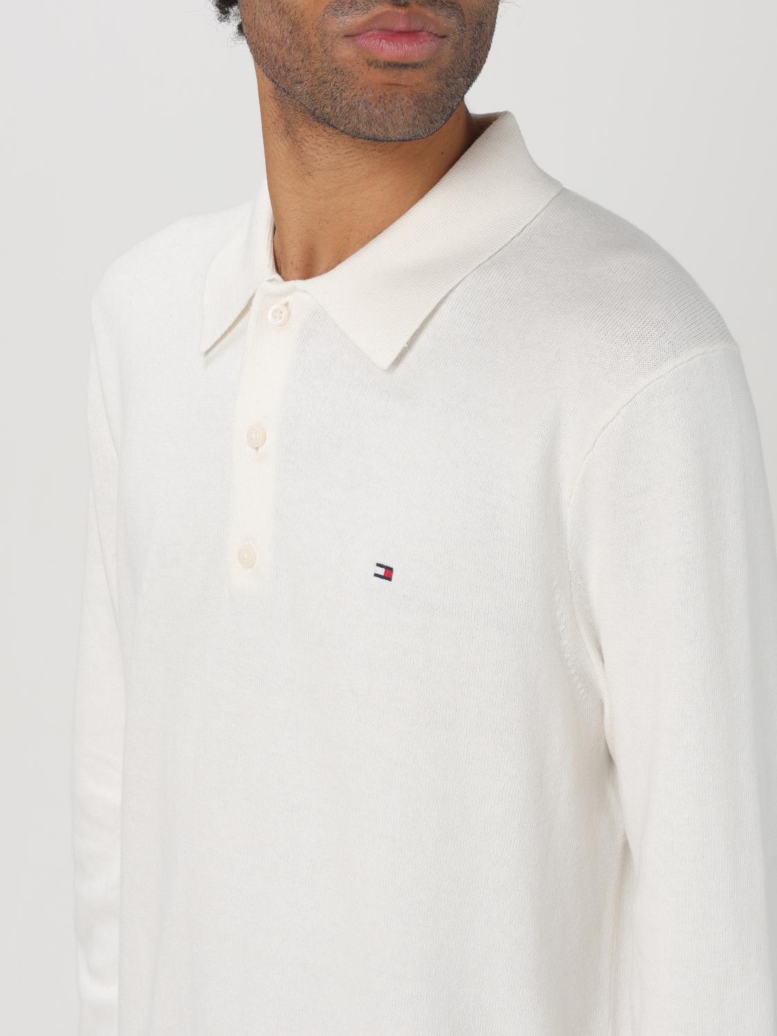 TOMMY HILFIGER POLO SHIRT: Tommy Hilfiger organic cotton and cashmere polo shirt, Beige - Img 3