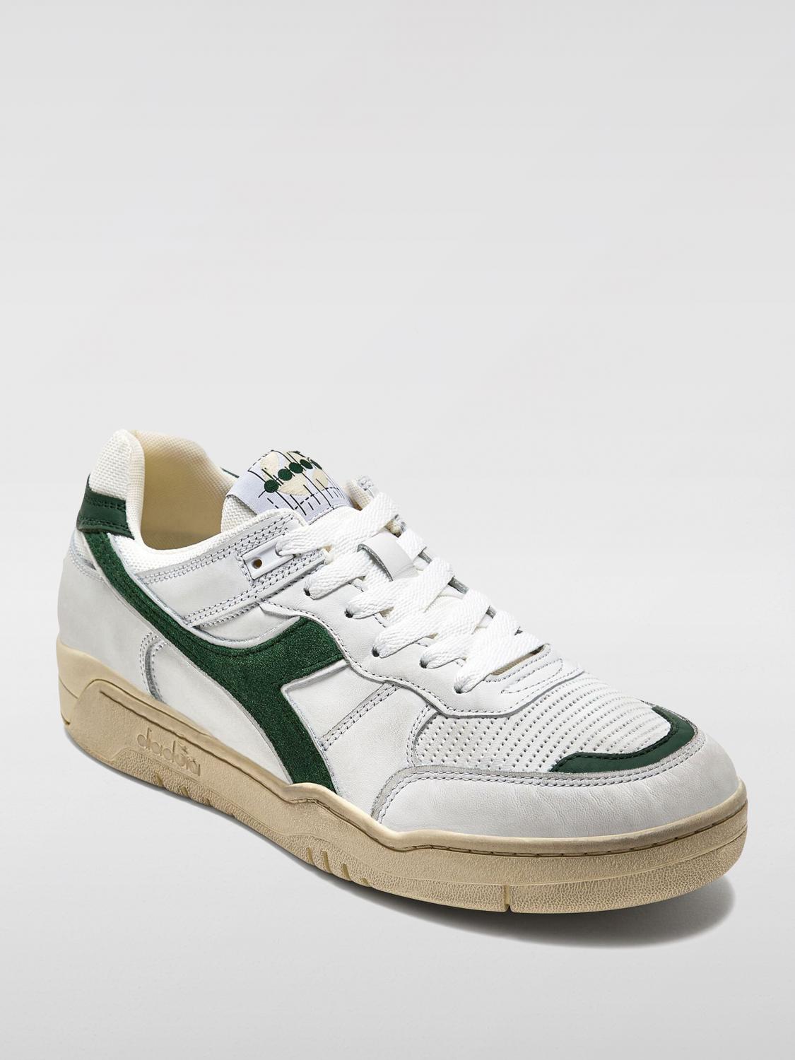 DIADORA HERITAGE SNEAKERS: Sneakers B.560 Used Diadora Heritage in pelle Pieno Fiore , Bianco - Img 2