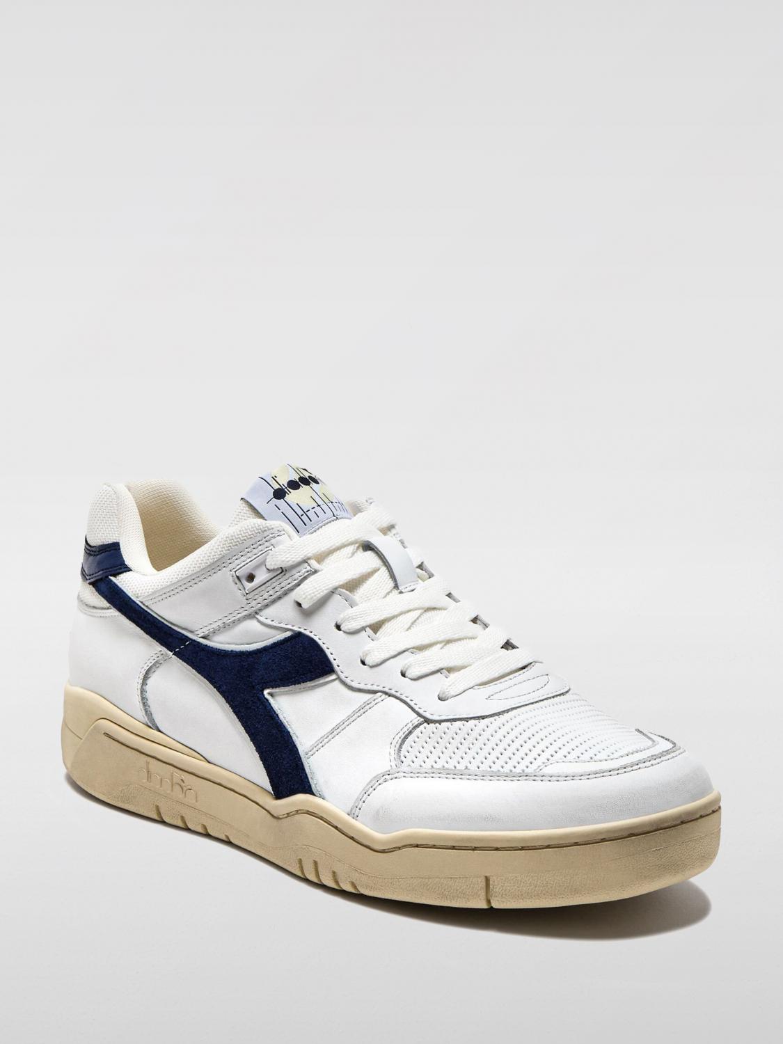 DIADORA HERITAGE SNEAKERS: Sneakers B.560 Used Diadora Heritage in pelle Pieno Fiore , Blue - Img 2