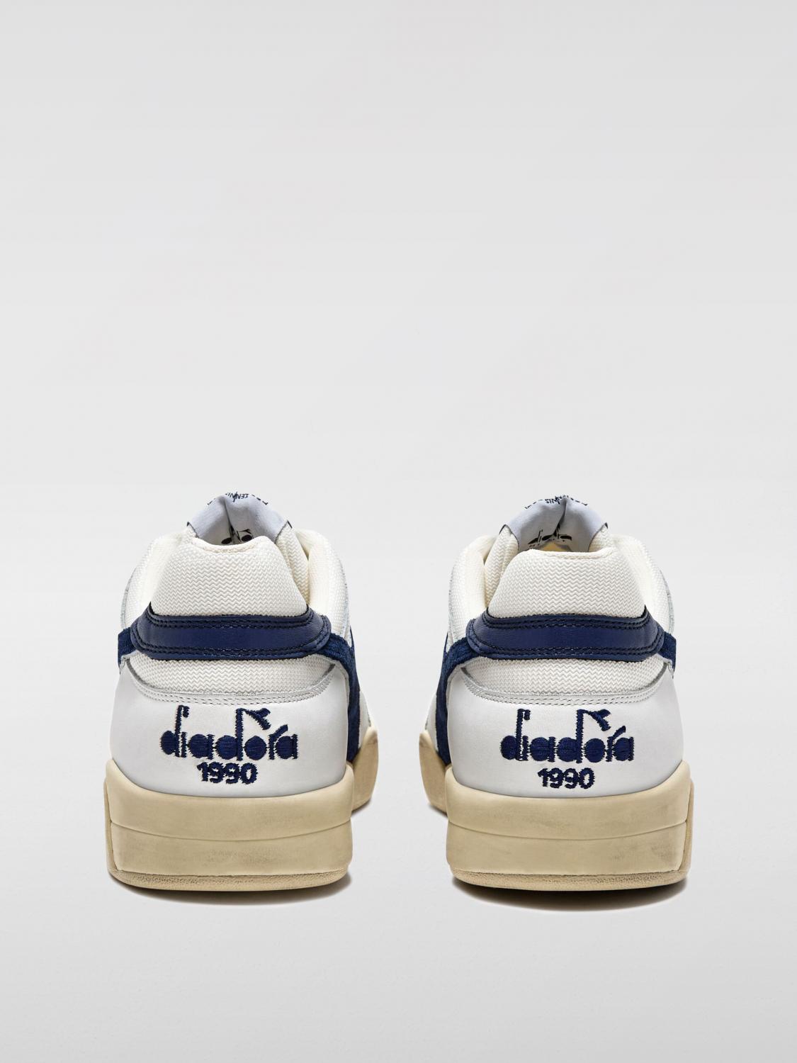 DIADORA HERITAGE SNEAKERS: Sneakers B.560 Used Diadora Heritage in pelle Pieno Fiore , Blue - Img 3