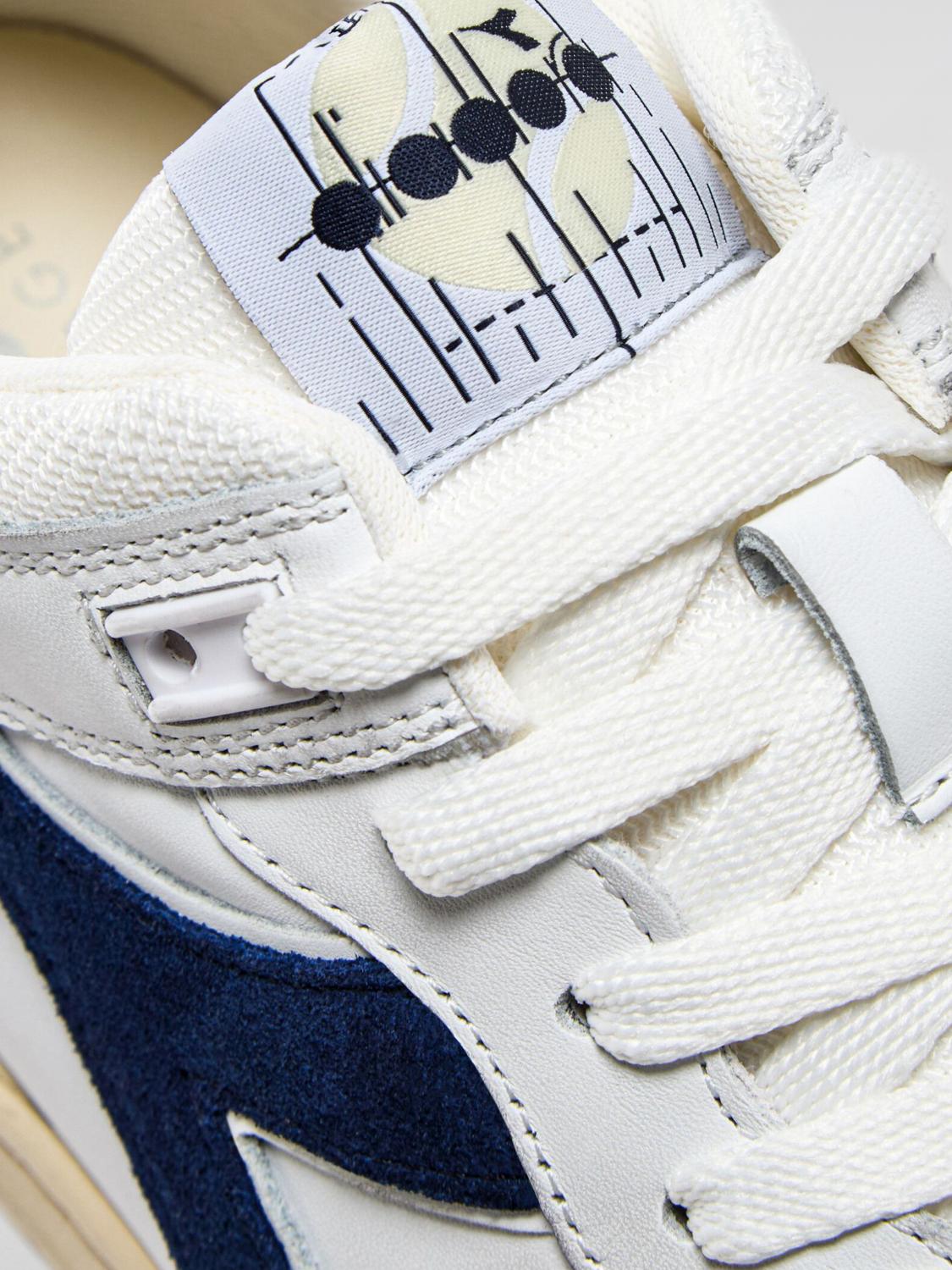 DIADORA HERITAGE SNEAKERS: Sneakers B.560 Used Diadora Heritage in pelle Pieno Fiore , Blue - Img 4