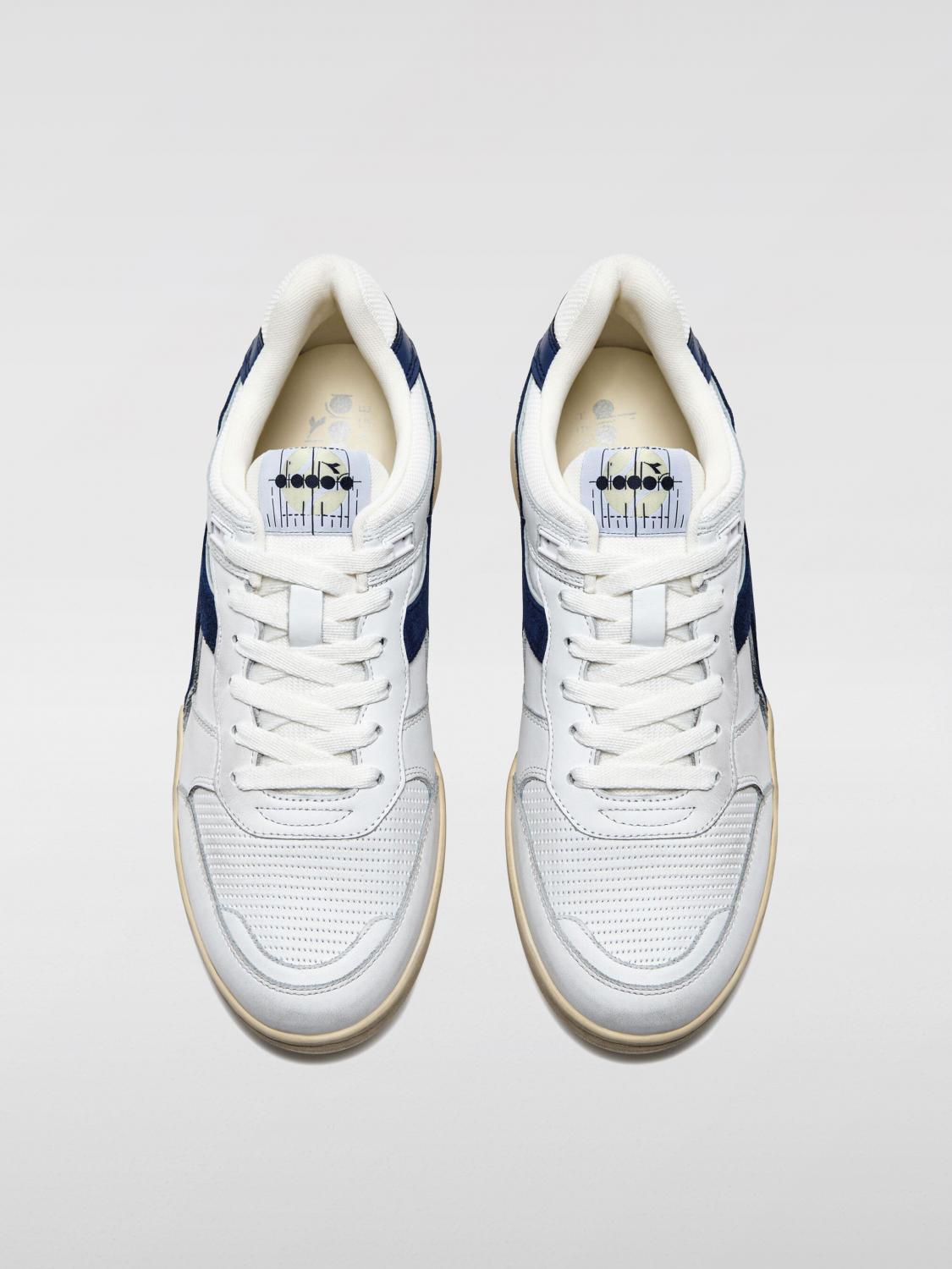 DIADORA HERITAGE SNEAKERS: Sneakers B.560 Used Diadora Heritage in pelle Pieno Fiore , Blue - Img 5