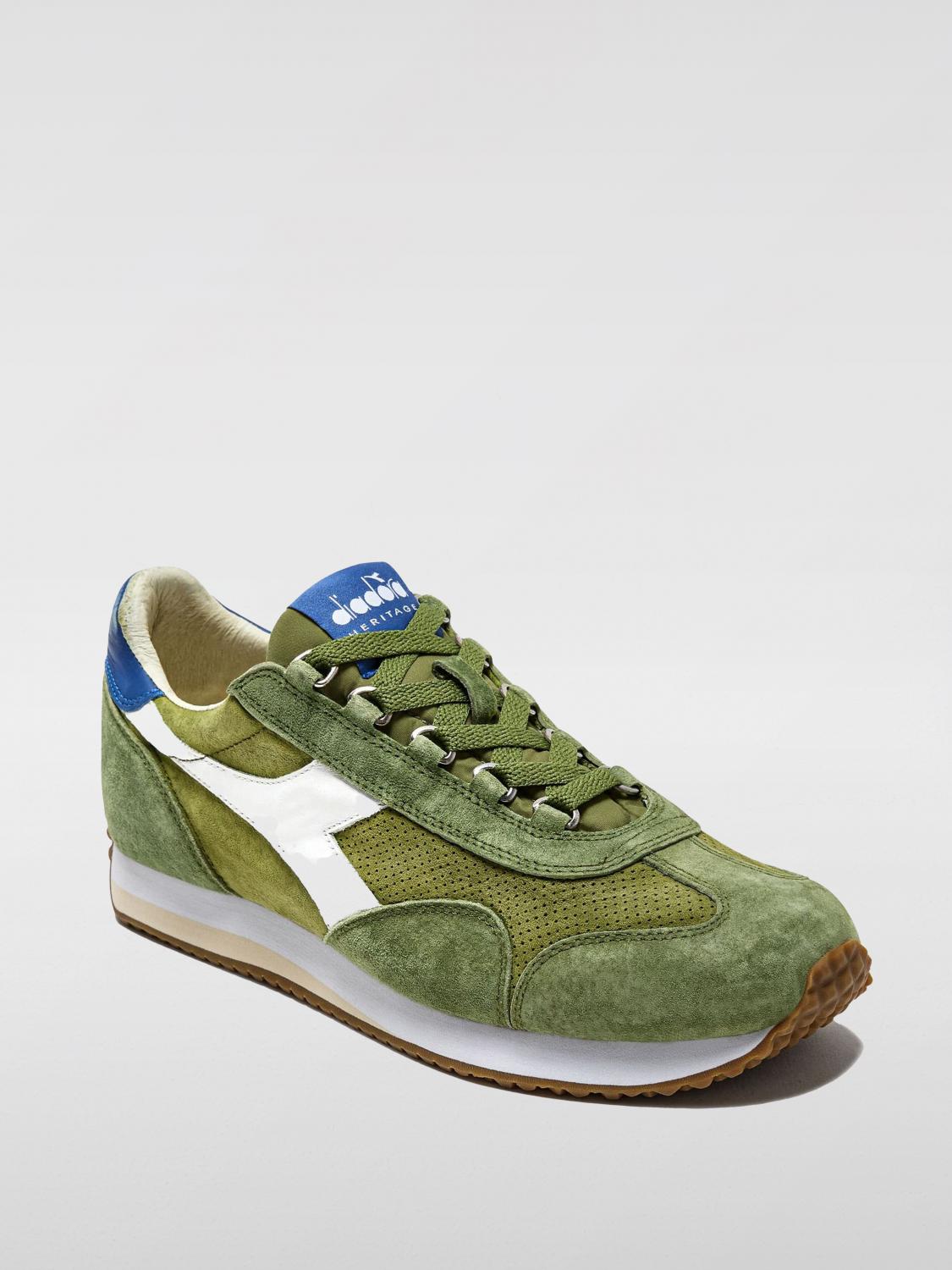 DIADORA HERITAGE SNEAKERS: Sneakers Equipe Suede SW Diadora Heritage in camoscio , Verde - Img 2