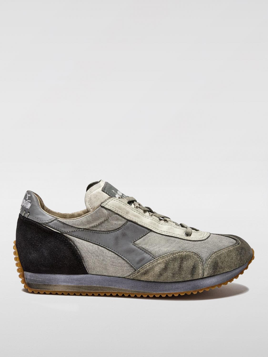 DIADORA HERITAGE SNEAKERS: Sneakers Equipe Dirty SW Evo Diadora Heritage in camoscio e canvas, Bianco - Img 1