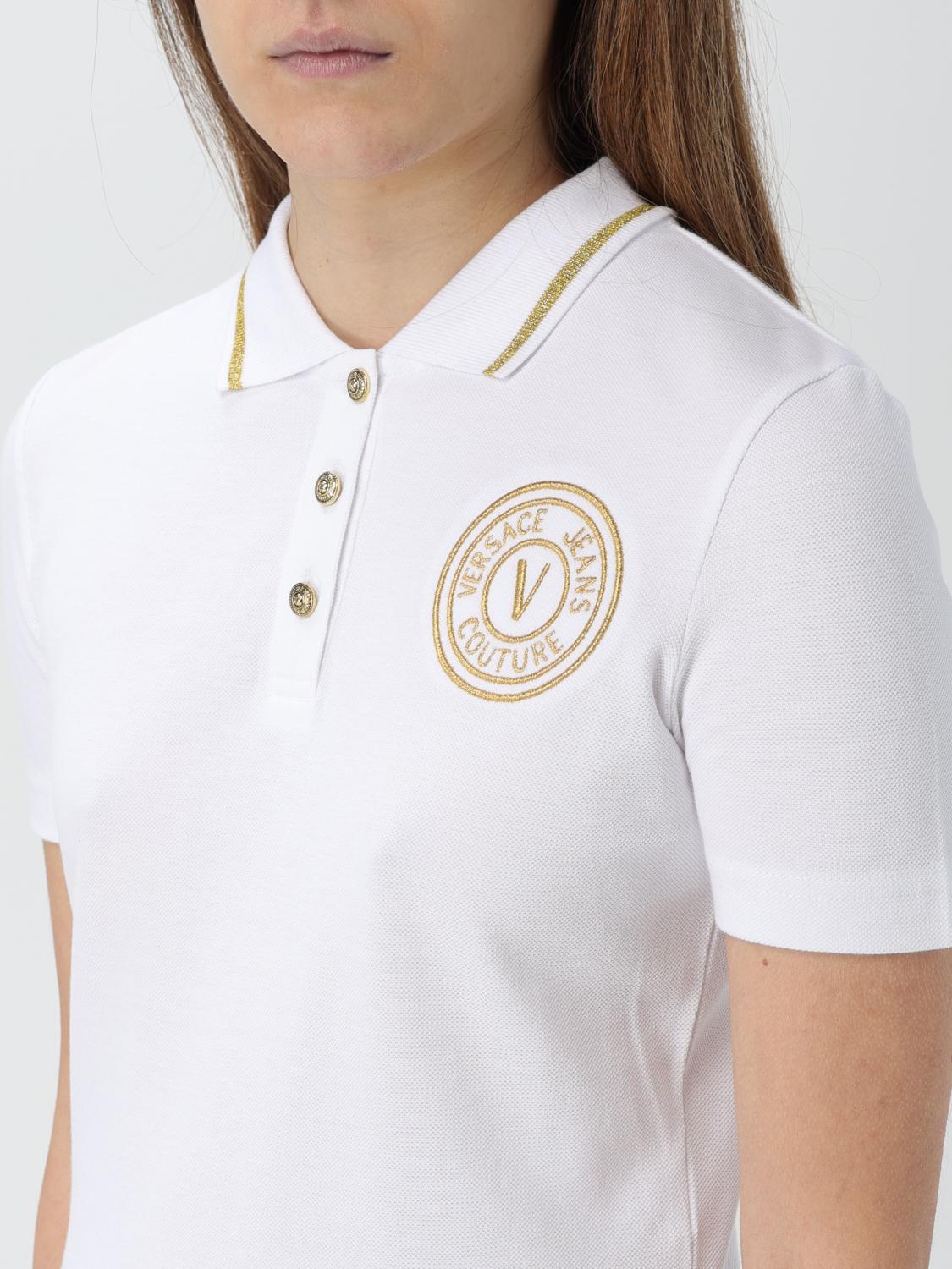 VERSACE JEANS COUTURE POLO SHIRT: Polo shirt woman Versace Jeans Couture, White - Img 3