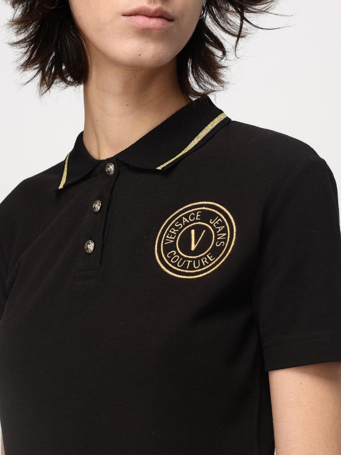 VERSACE JEANS COUTURE POLO SHIRT: Polo shirt woman Versace Jeans Couture, Black - Img 3