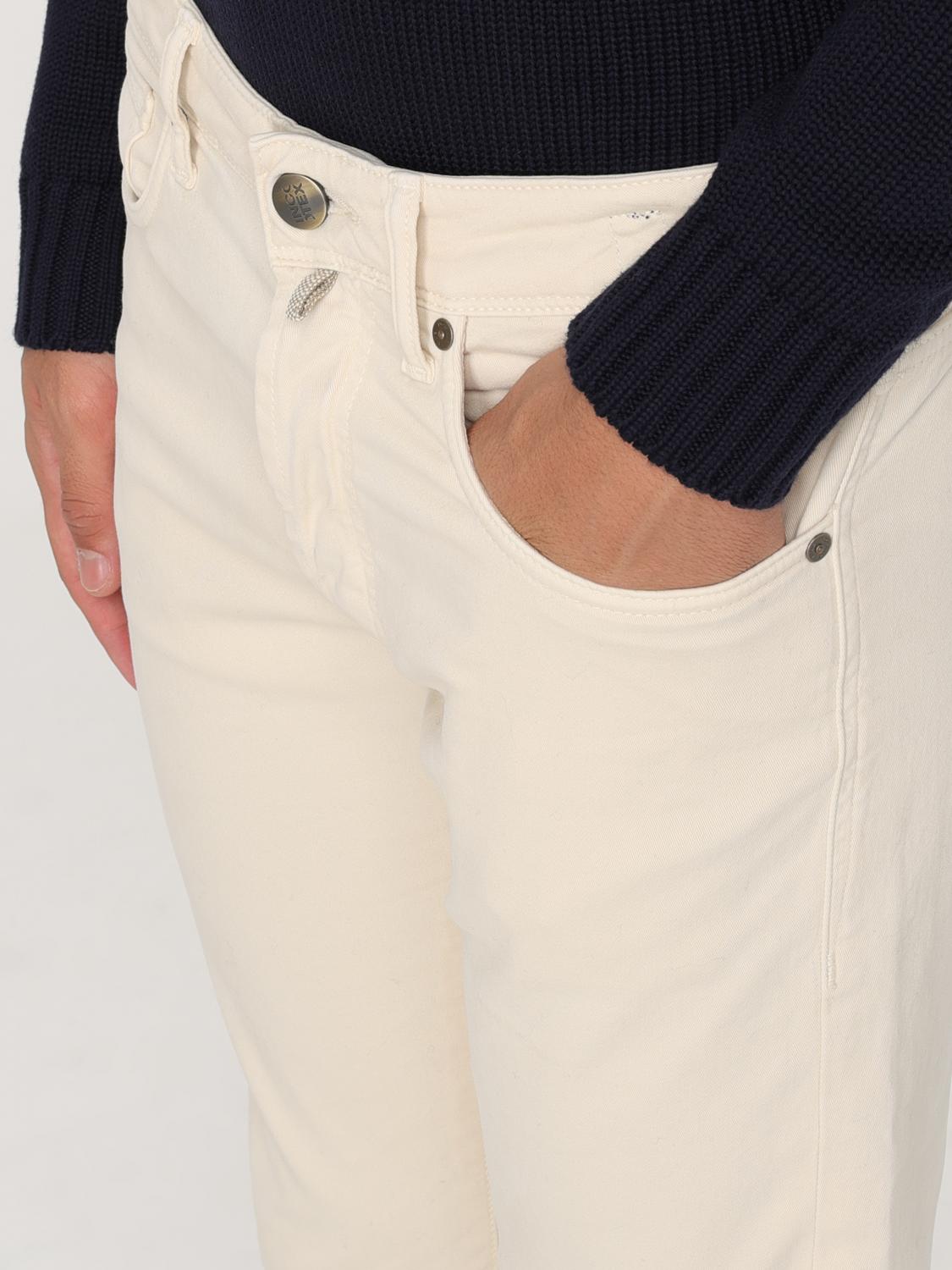 INCOTEX JEANS: Jeans homme Incotex, Crème - Img 3