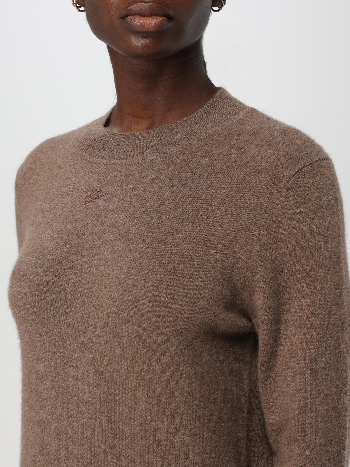 KARL LAGERFELD MAGLIA: Pullover Karl Lagerfeld in cotone organico , Beige - Img 3