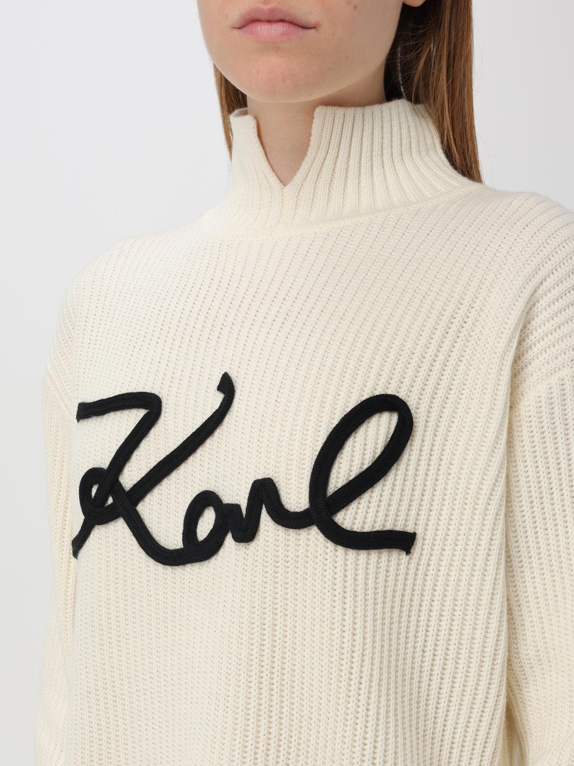 KARL LAGERFELD MAGLIA: Pullover Karl Lagerfeld in misto lana , Bianco - Img 3