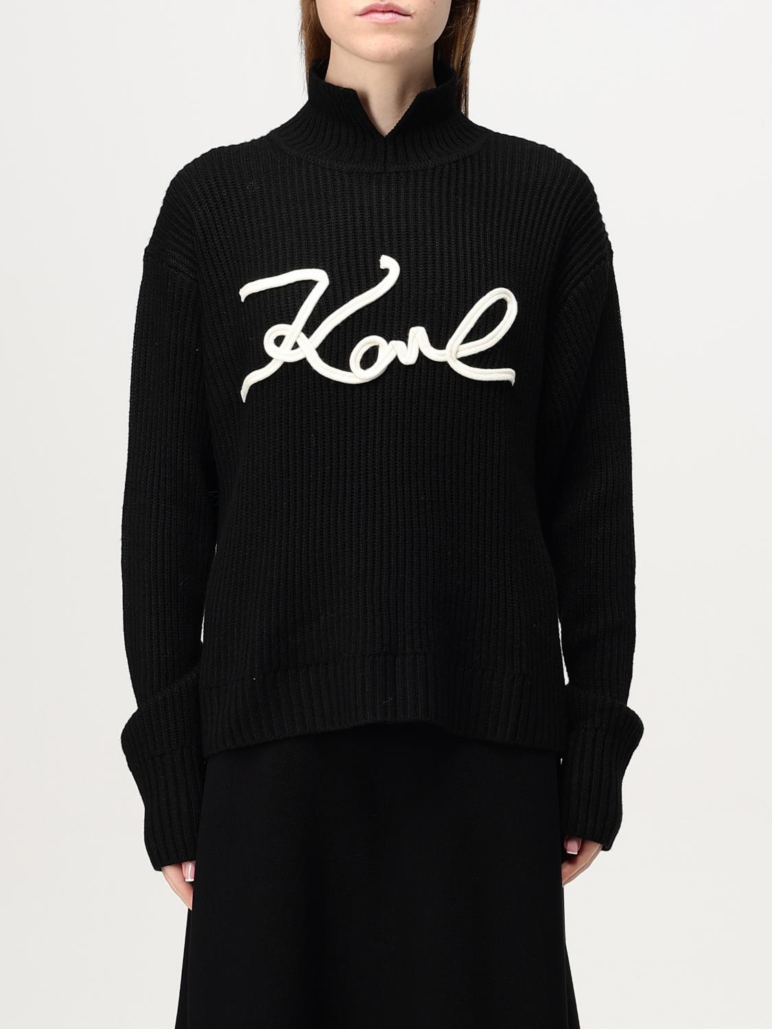 KARL LAGERFELD MAGLIA: Pullover Karl Lagerfeld in misto lana , Nero - Img 1