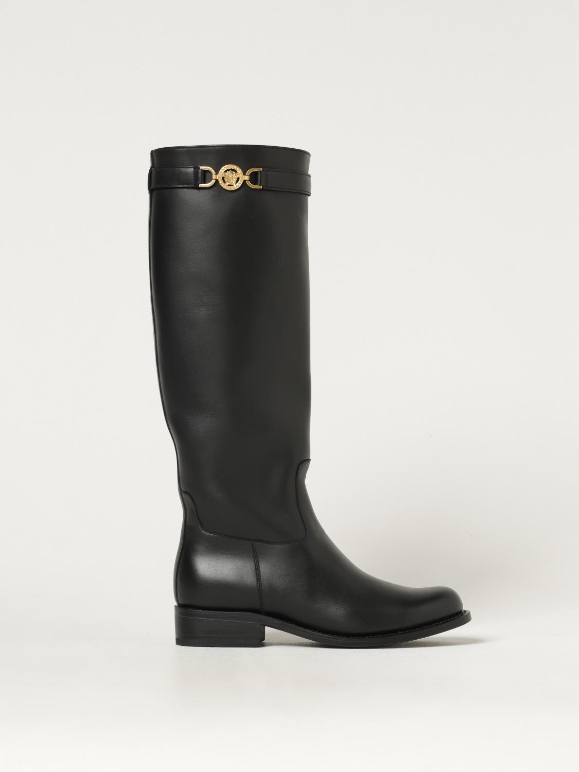 VERSACE BOOTS: Boots woman Versace, Black - Img 1