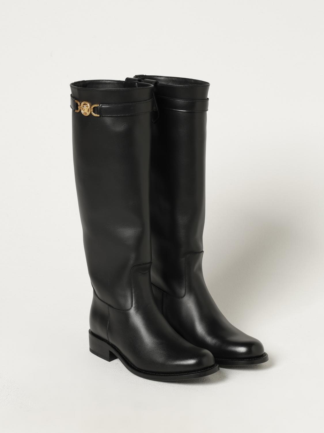 VERSACE BOOTS: Boots woman Versace, Black - Img 2