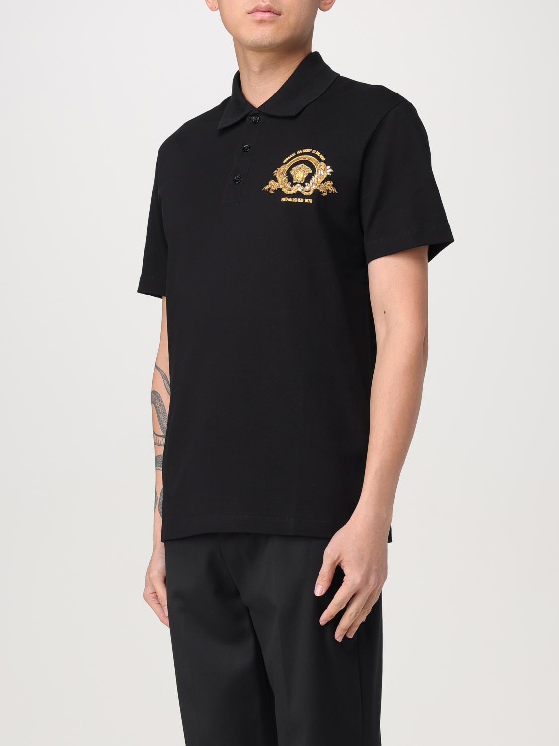 VERSACE POLO SHIRT: Polo shirt men Versace, Black - Img 4