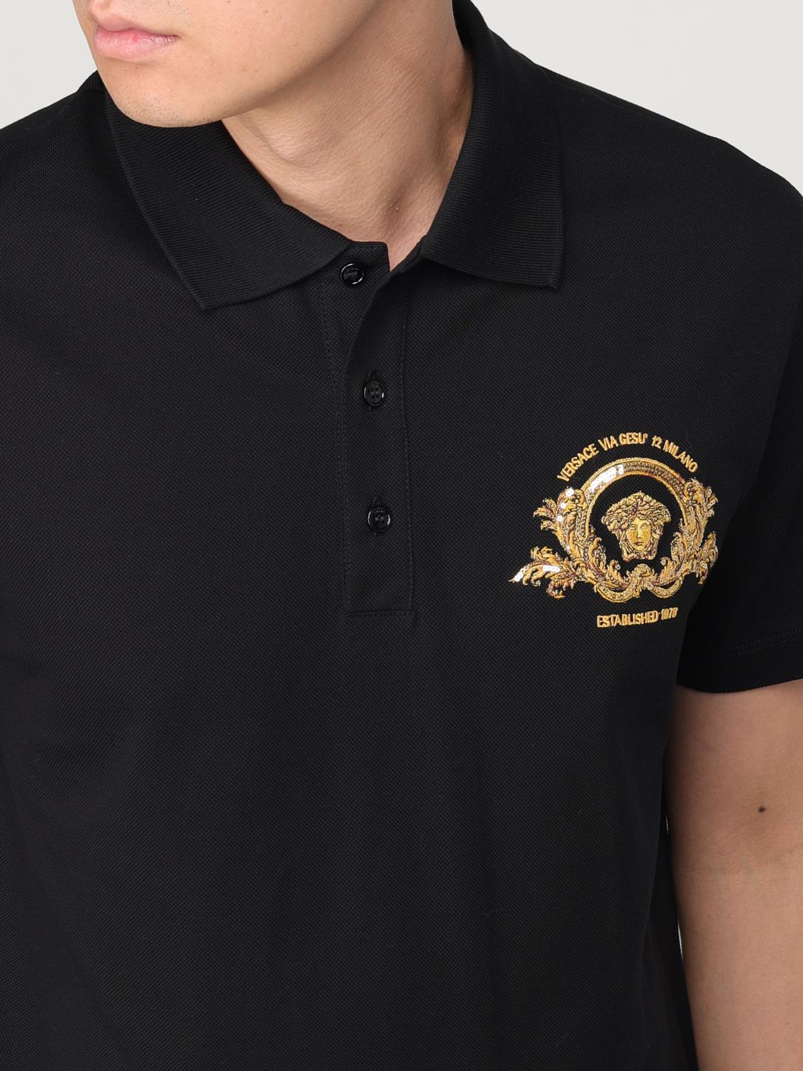 VERSACE POLO SHIRT: Polo shirt men Versace, Black - Img 5