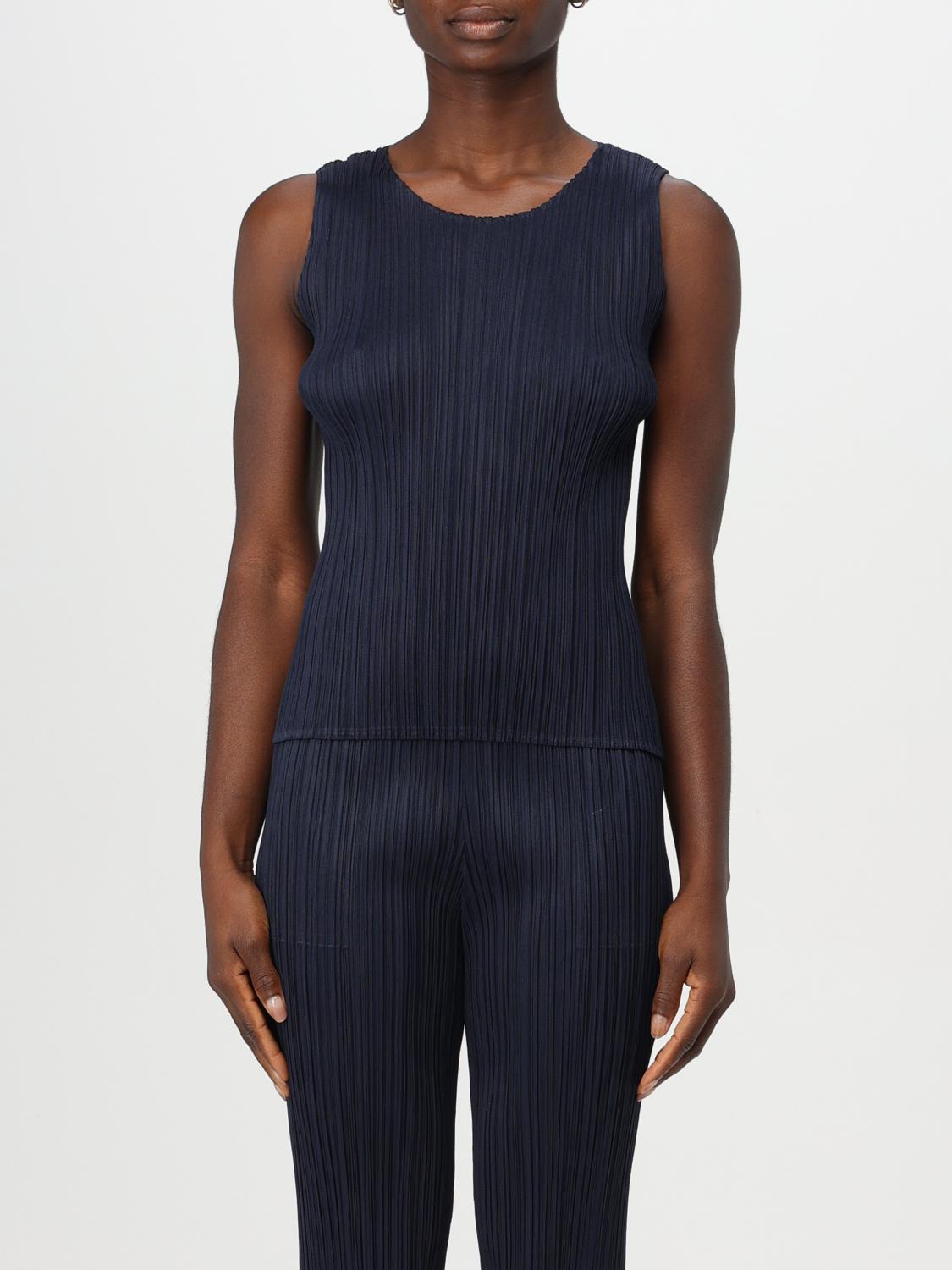 PLEATS PLEASE ISSEY MIYAKE TOP: Top mujer Pleats Please Issey Miyake, Azul Oscuro - Img 1