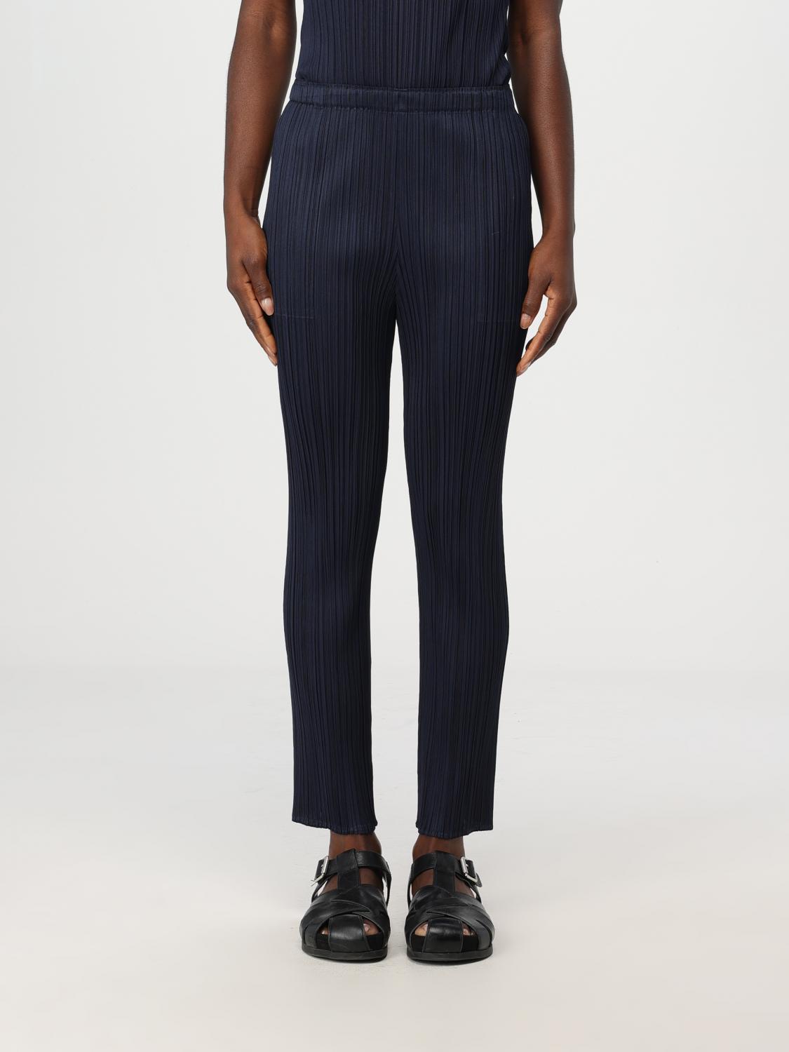 PLEATS PLEASE ISSEY MIYAKE PANTS: Pleats Please Issey Miyake women's pants, Blue - Img 1