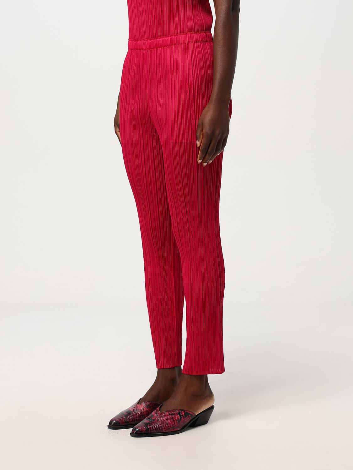 PLEATS PLEASE ISSEY MIYAKE PANTALÓN: Jersey mujer Pleats Please Issey Miyake, Rojo - Img 4