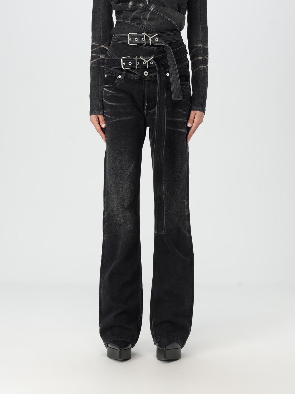 パンツ Y PROJECT Women Straight Pants 107PA002EVERGREENBLACK Black Y/Project Outlet: Jeans woman - Black | Y/Project jeans
