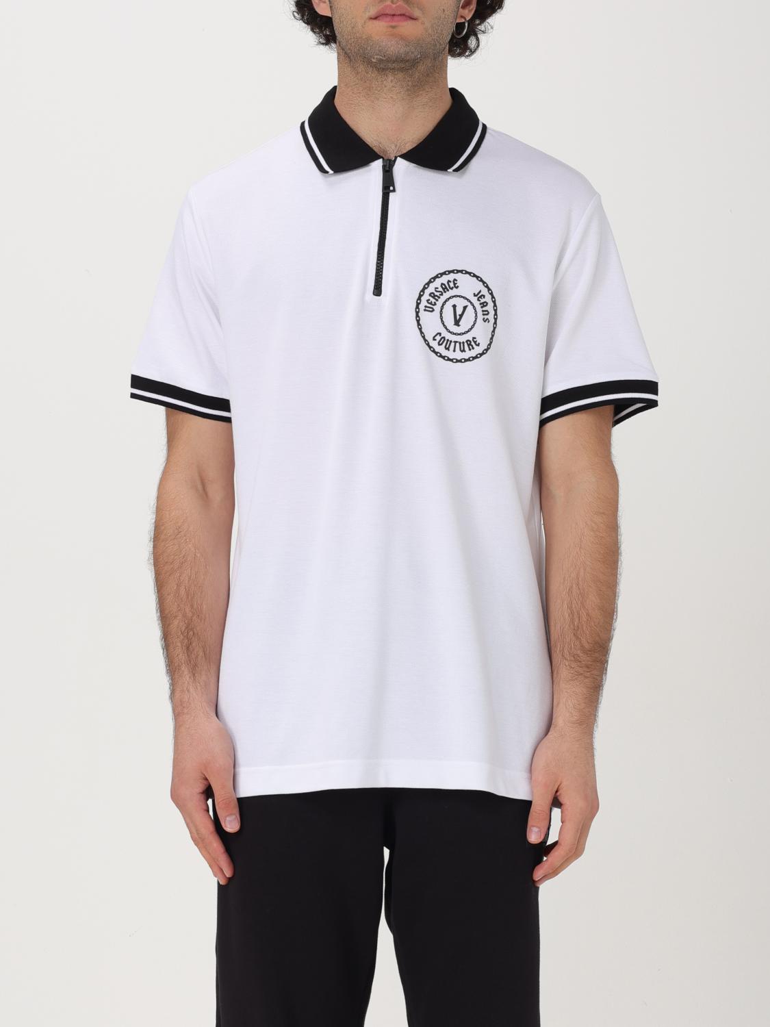 VERSACE JEANS COUTURE POLO: Polo Versace Jeans Couture in cotone con logo , Bianco - Img 1