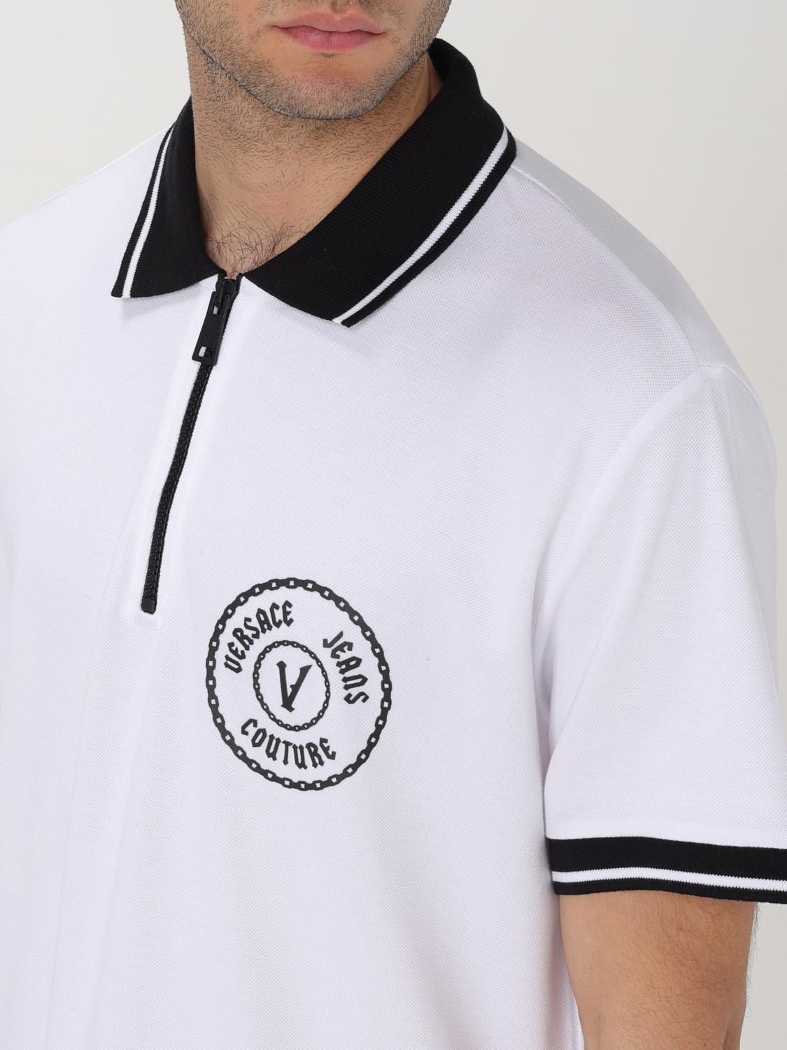 VERSACE JEANS COUTURE POLO: Polo Versace Jeans Couture in cotone con logo , Bianco - Img 3