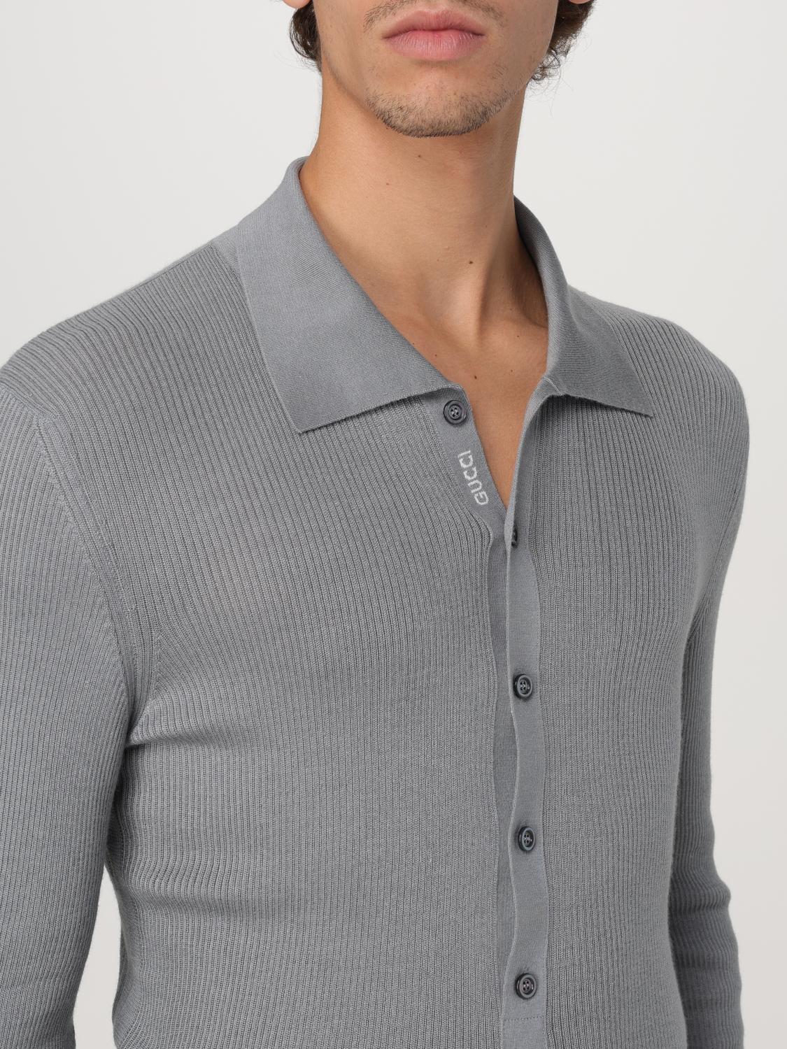 GUCCI SWEATER: Gucci men's polo shirt, Grey - Img 5