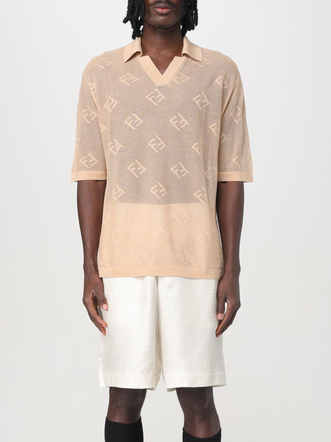 FENDI POLO SHIRT: T-shirt men Fendi, Brown - Img 1