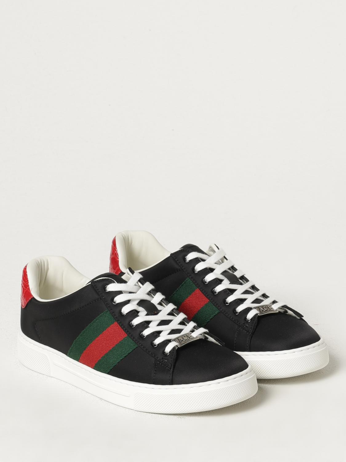 GUCCI SNEAKERS: Sneakers Ace Gucci in nylon , Nero - Img 2