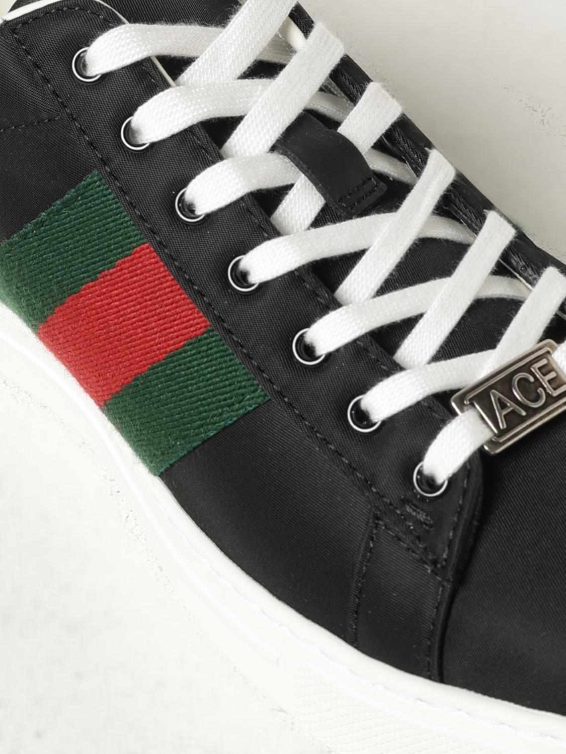 GUCCI SNEAKERS: Sneakers Ace Gucci in nylon , Nero - Img 4