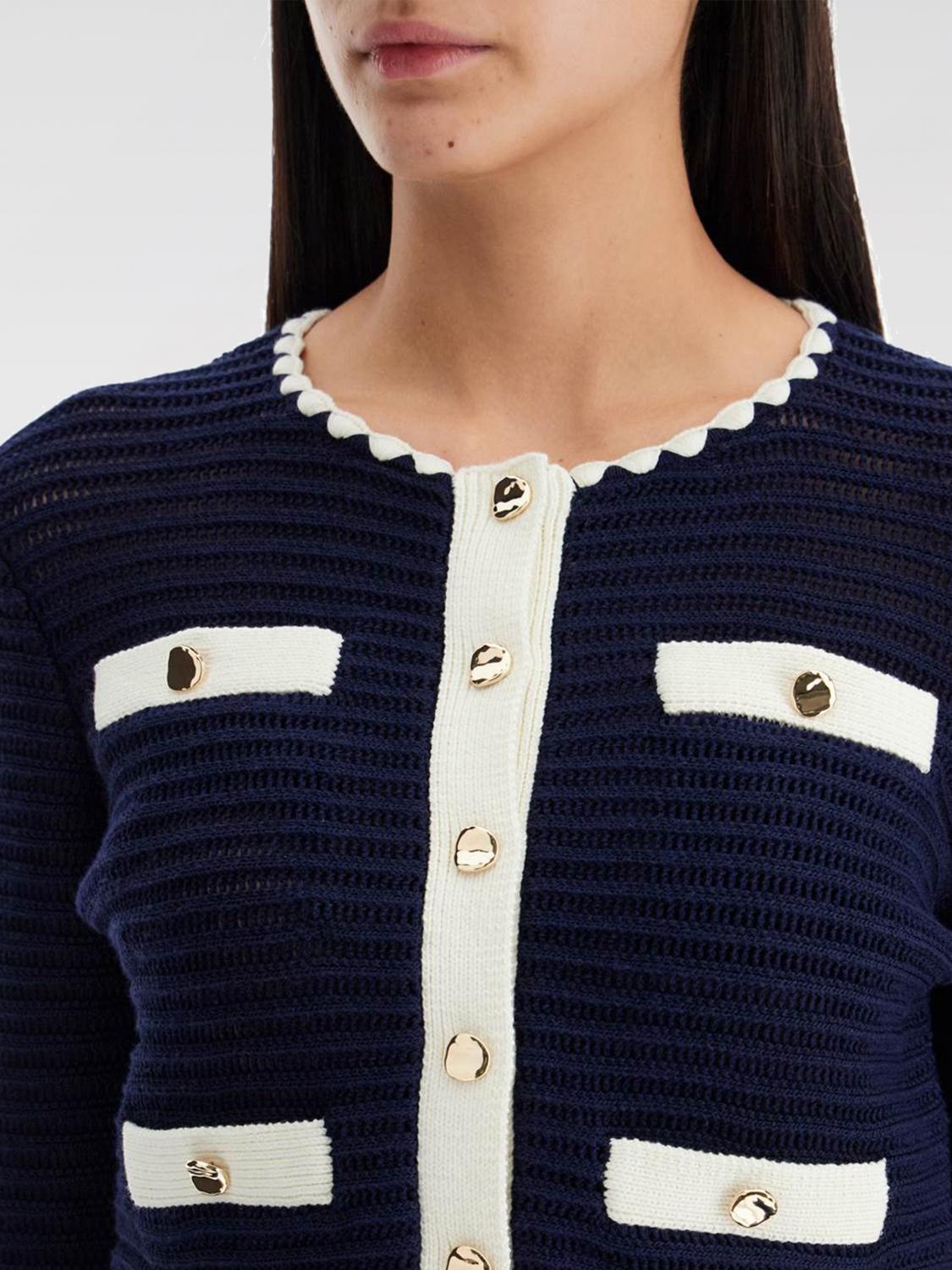 Self-Portrait Sweater woman - Navy | PF24131JBL | GIGLIO.COM