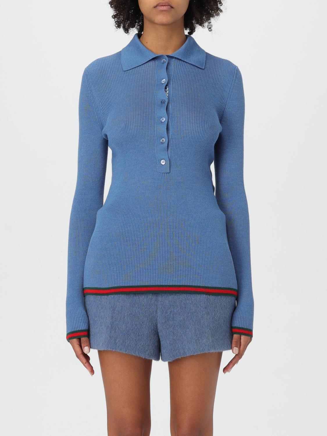 GUCCI TOP: Gucci women's polo shirt, Blue - Img 1