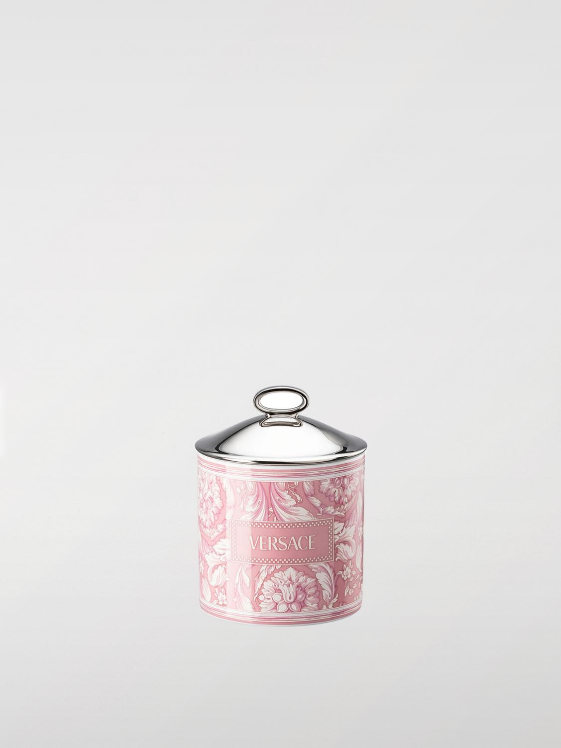 VERSACE HOME CANDELE E FRAGRANZE: Candela Barocco Rose Versace Home in porcellana e cera , Rosa - Img 1