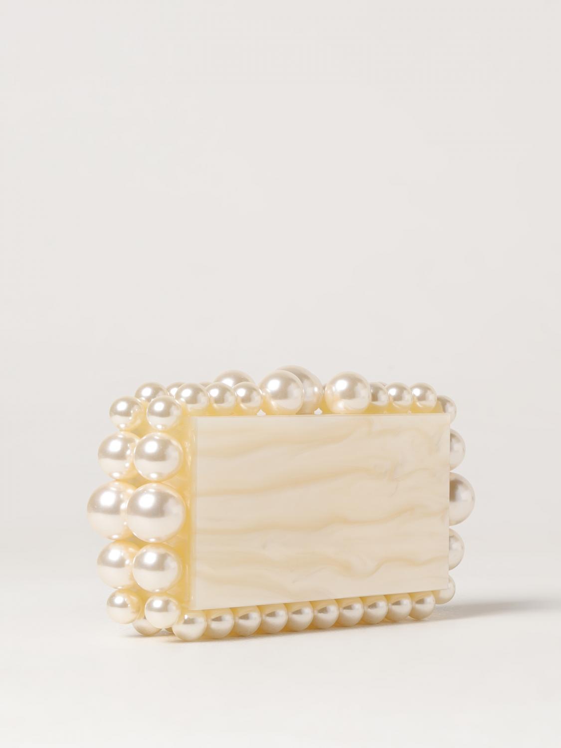 CULT GAIA BORSA MINI: Clutch Eos Cult Gaia in resina con perle sintetiche , Avorio - Img 2