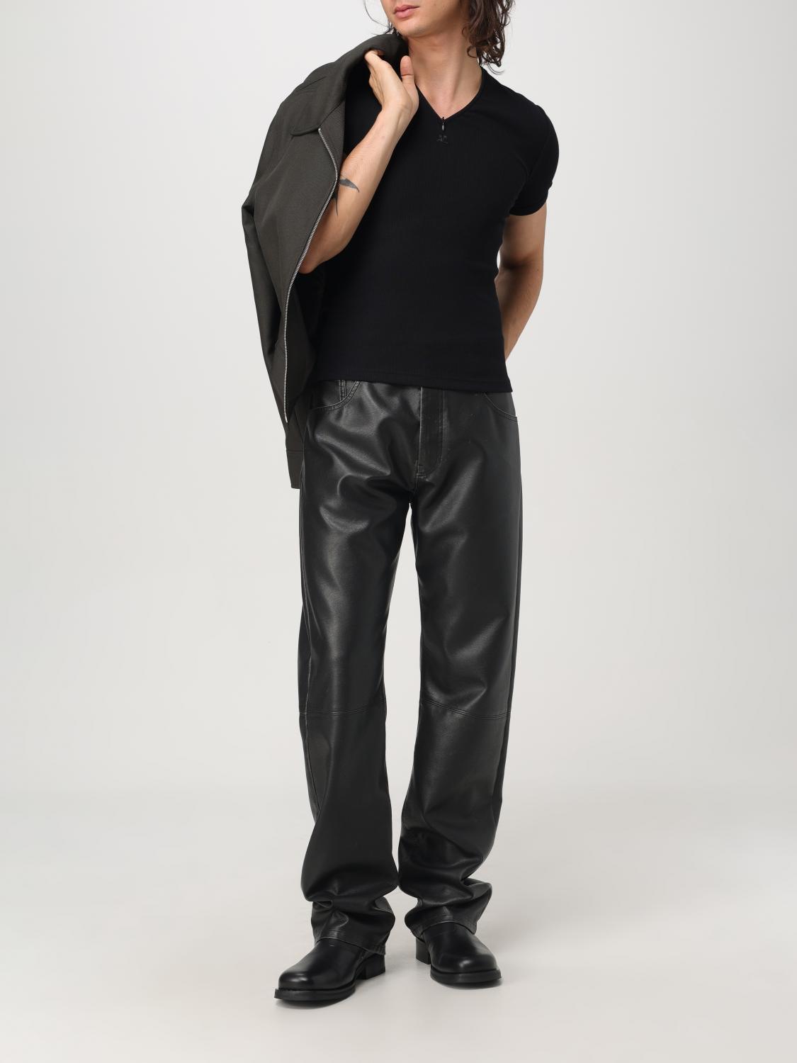 COURRÈGES T-SHIRT: T-shirt Courrèges in cotone a costine , Nero - Img 2