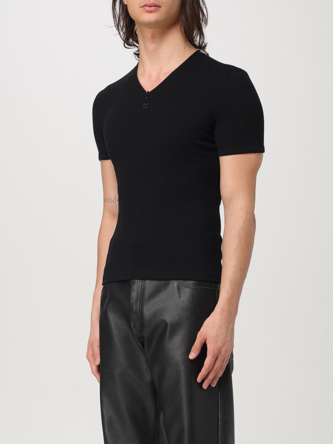 COURRÈGES T-SHIRT: T-shirt Courrèges in cotone a costine , Nero - Img 4