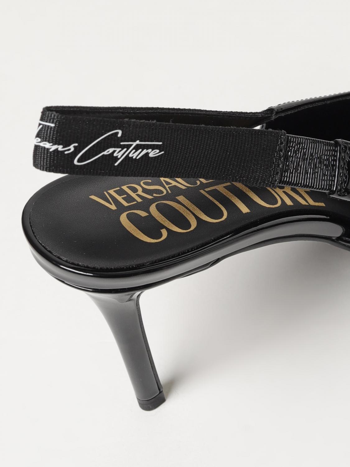 VERSACE JEANS COUTURE HIGH HEEL SHOES: Ballet flats woman Versace Jeans Couture, Black - Img 4