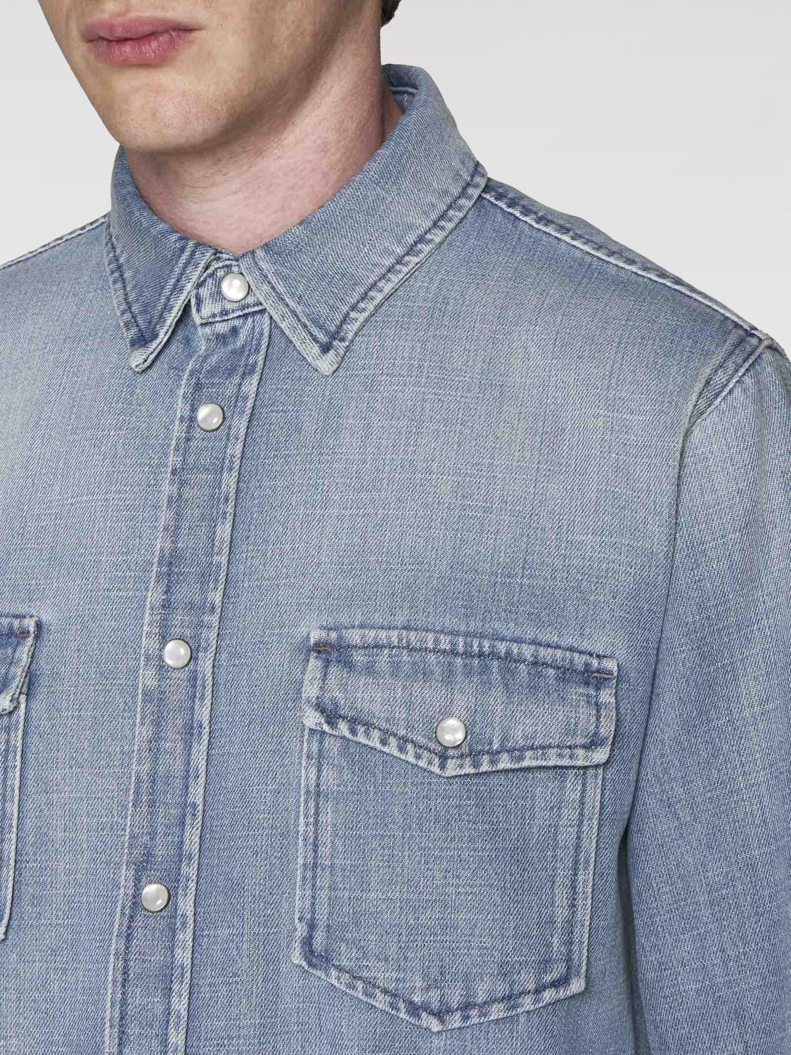 SAINT LAURENT SHIRT: Shirt men Saint Laurent, Denim - Img 3