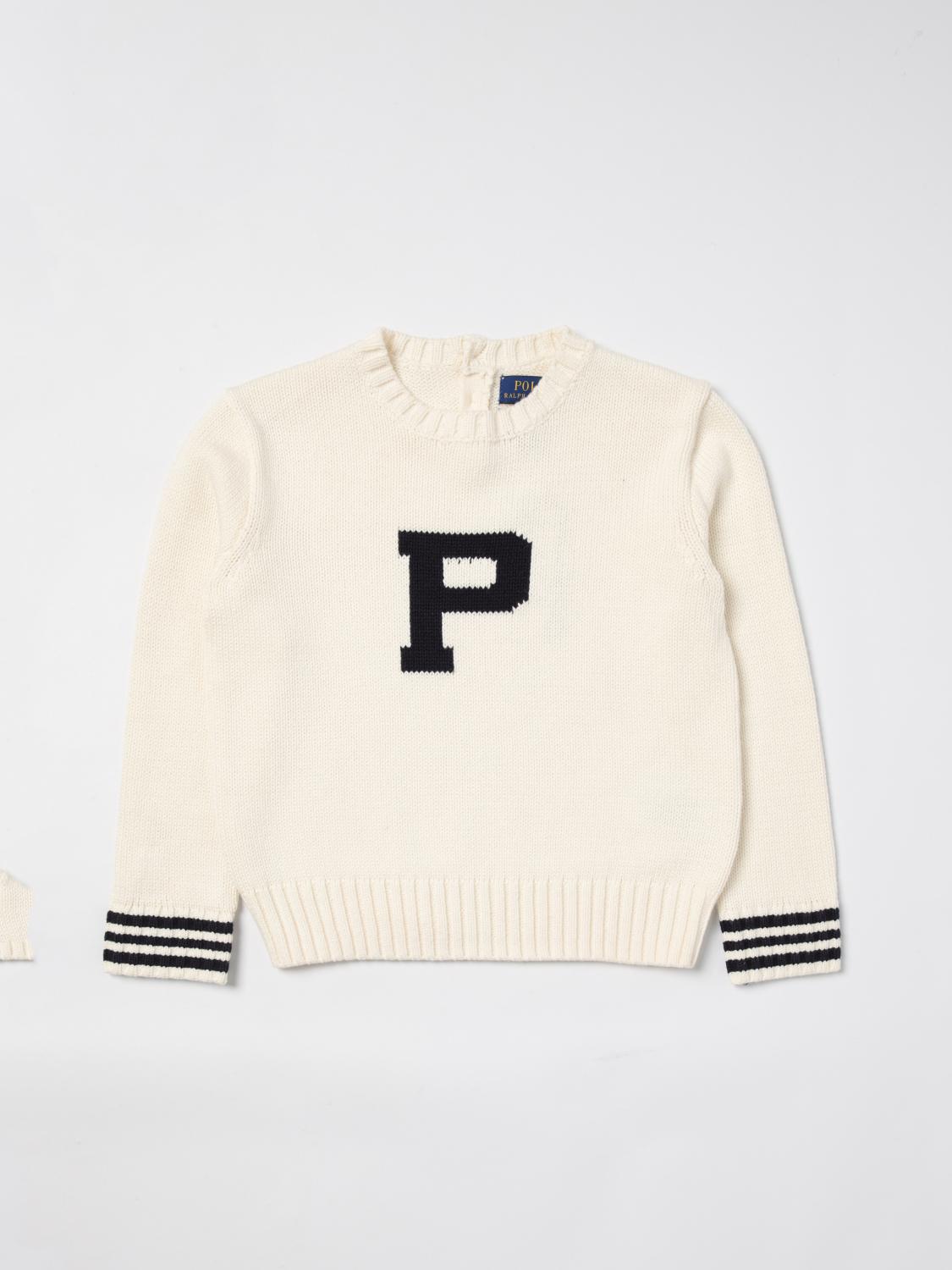 POLO RALPH LAUREN SWEATER: Sweater kids Polo Ralph Lauren, Cream - Img 1