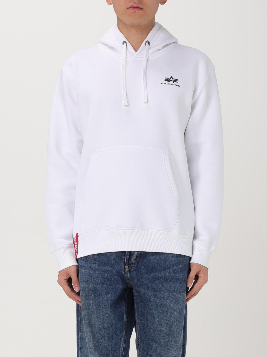 ALPHA INDUSTRIES SWEATSHIRT: Alpha Industries men's hoodie, White - Img 1