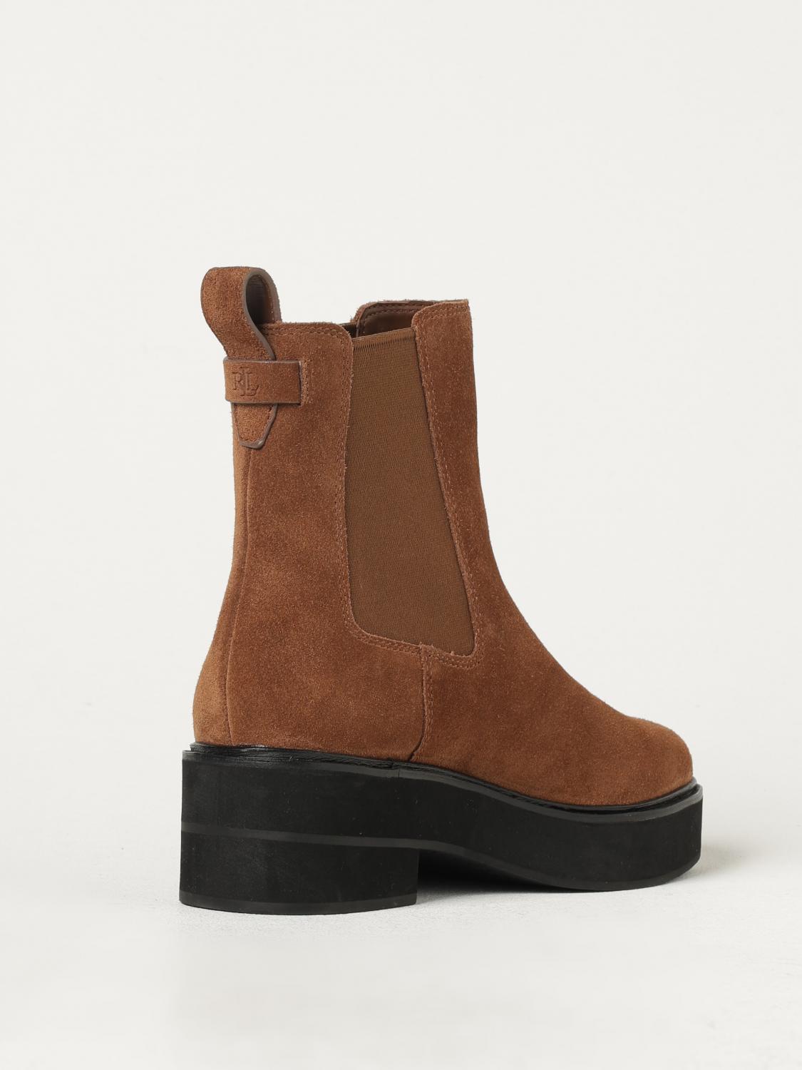 LAUREN RALPH LAUREN FLAT ANKLE BOOTS: Shoes woman Lauren Ralph Lauren, Brown - Img 3