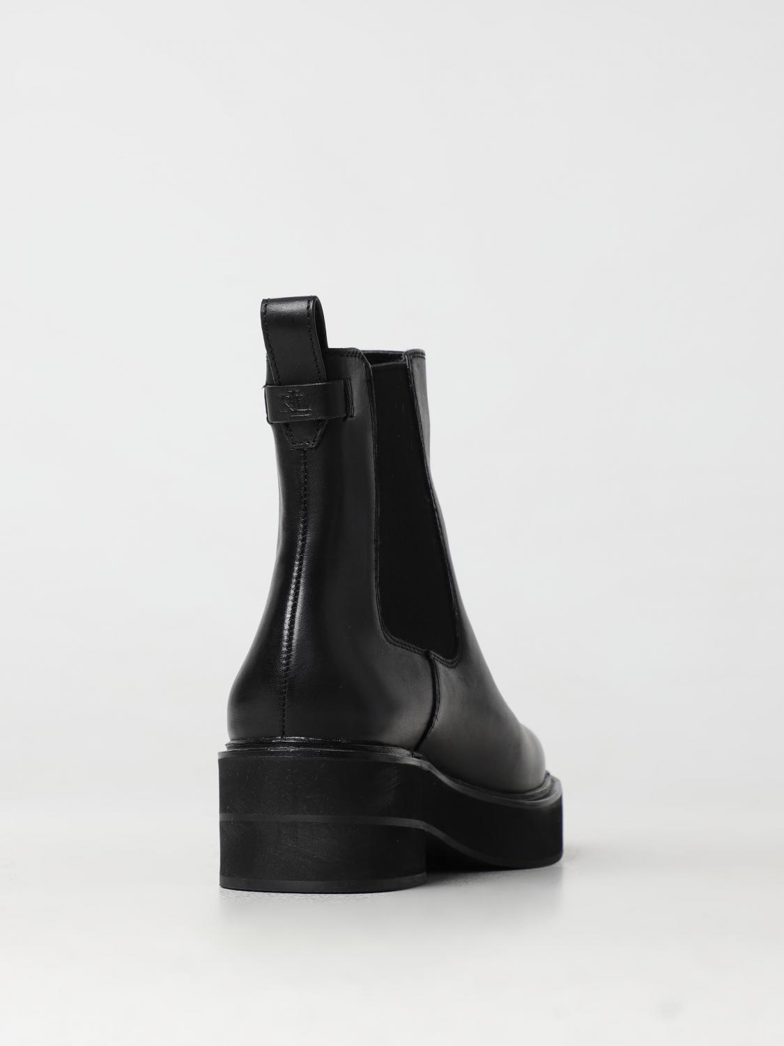 LAUREN RALPH LAUREN FLAT ANKLE BOOTS: Shoes woman Lauren Ralph Lauren, Black - Img 3