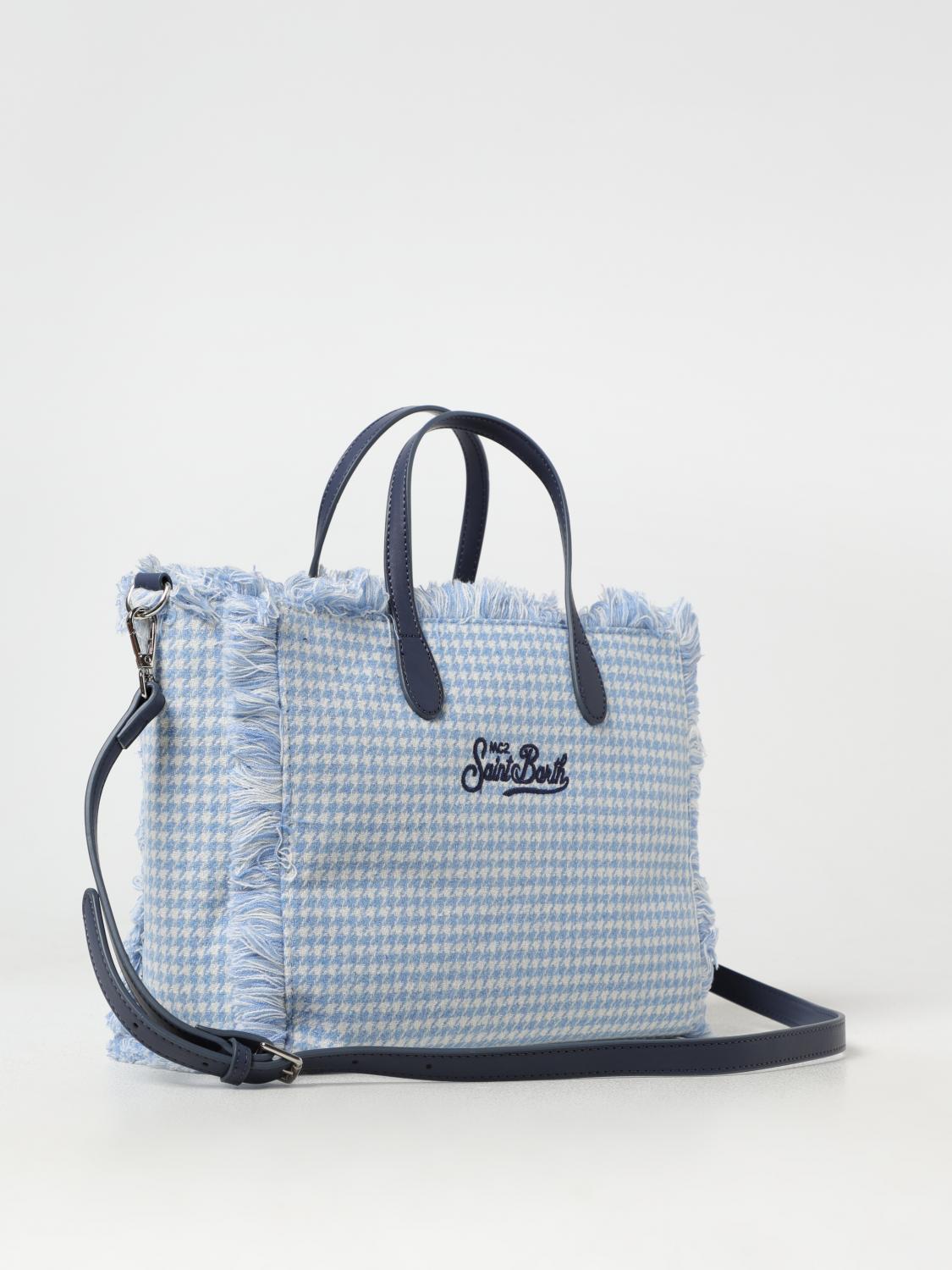 MC2 SAINT BARTH BORSA A MANO: Borsa Colette Mc2 Saint Barth in cotone pied de poule tricot con logo ricamato , Fantasia - Img 2