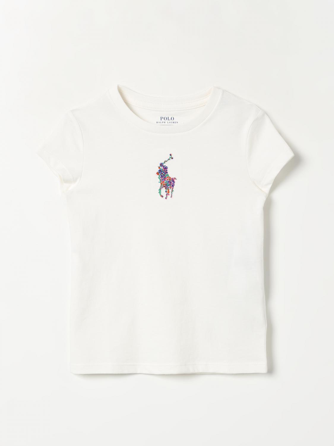 POLO RALPH LAUREN T-SHIRT: T-shirt kids Polo Ralph Lauren, White - Img 1