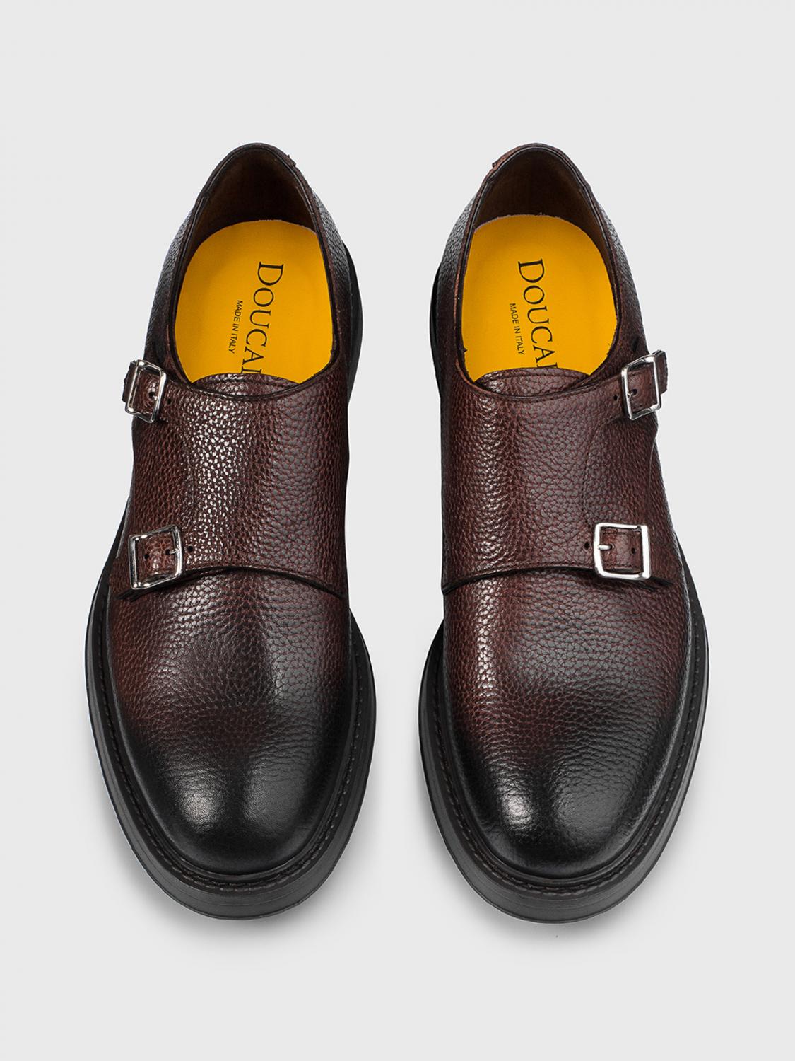 DOUCAL'S MOCASSINI: Monk Strap Doucal's in pelle a grana , Marrone - Img 3